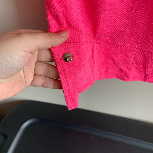 Lilly Pulitzer Pink Mikela Linen Tee T-shirt - Picture 3 of 6